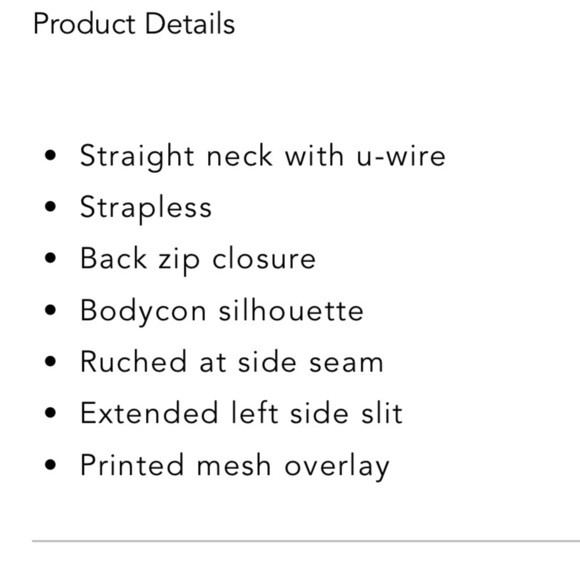 Elliatt Strapless dress size Medium Larkspur printed Mesh U-Wire bodycon rouched - Picture 10 of 15